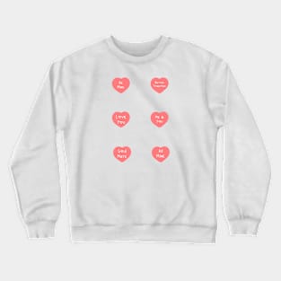 Aesthetic Cute Valentines Heart Day Love Quotes Pack Pattern Crewneck Sweatshirt